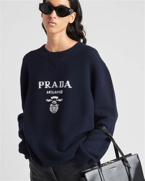 prada schrift pullover|prada sweater.